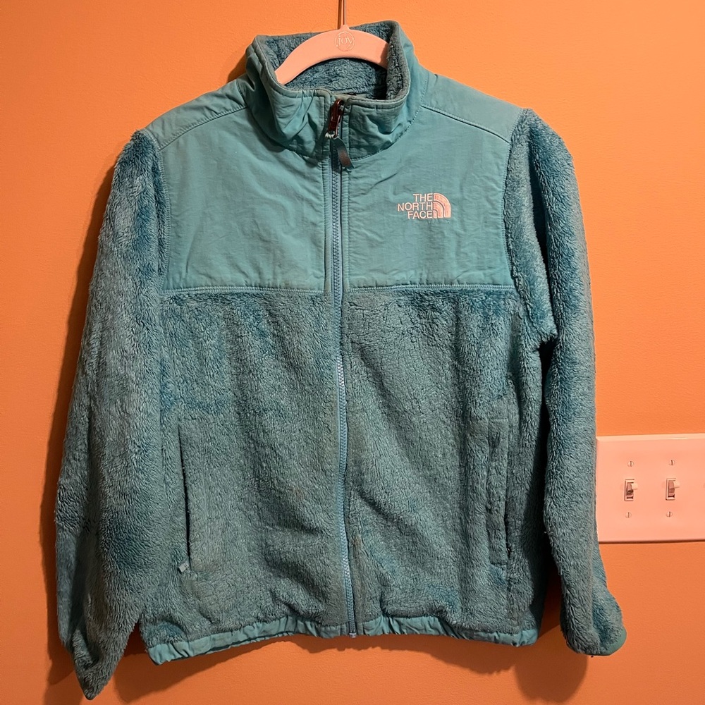 Girls Size Large 14/16- The North Face- Aqua Blue Fleece Jacket